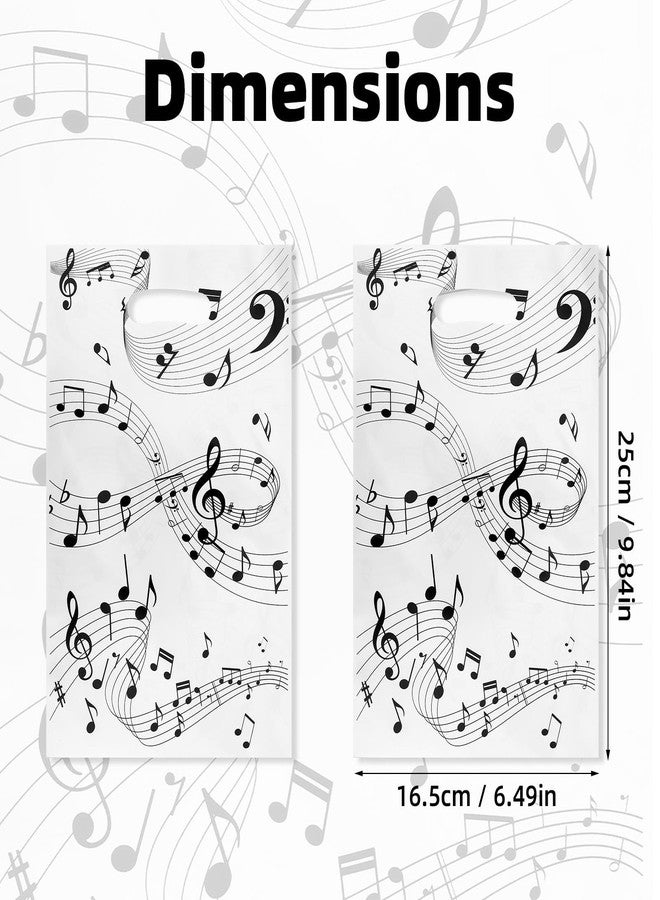 Fukaisu 50pcs Music Note Gift Bags, Music Themed Candy Treat Party Goodie Favor Plastic Bags Musical Note Party Supplies for Art Teacher Student Birthday Musical Festivals Celebrations Decorations - Image 2